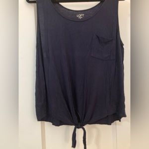Loft outlet sleeveless top with pocket and tie knot detail size XL